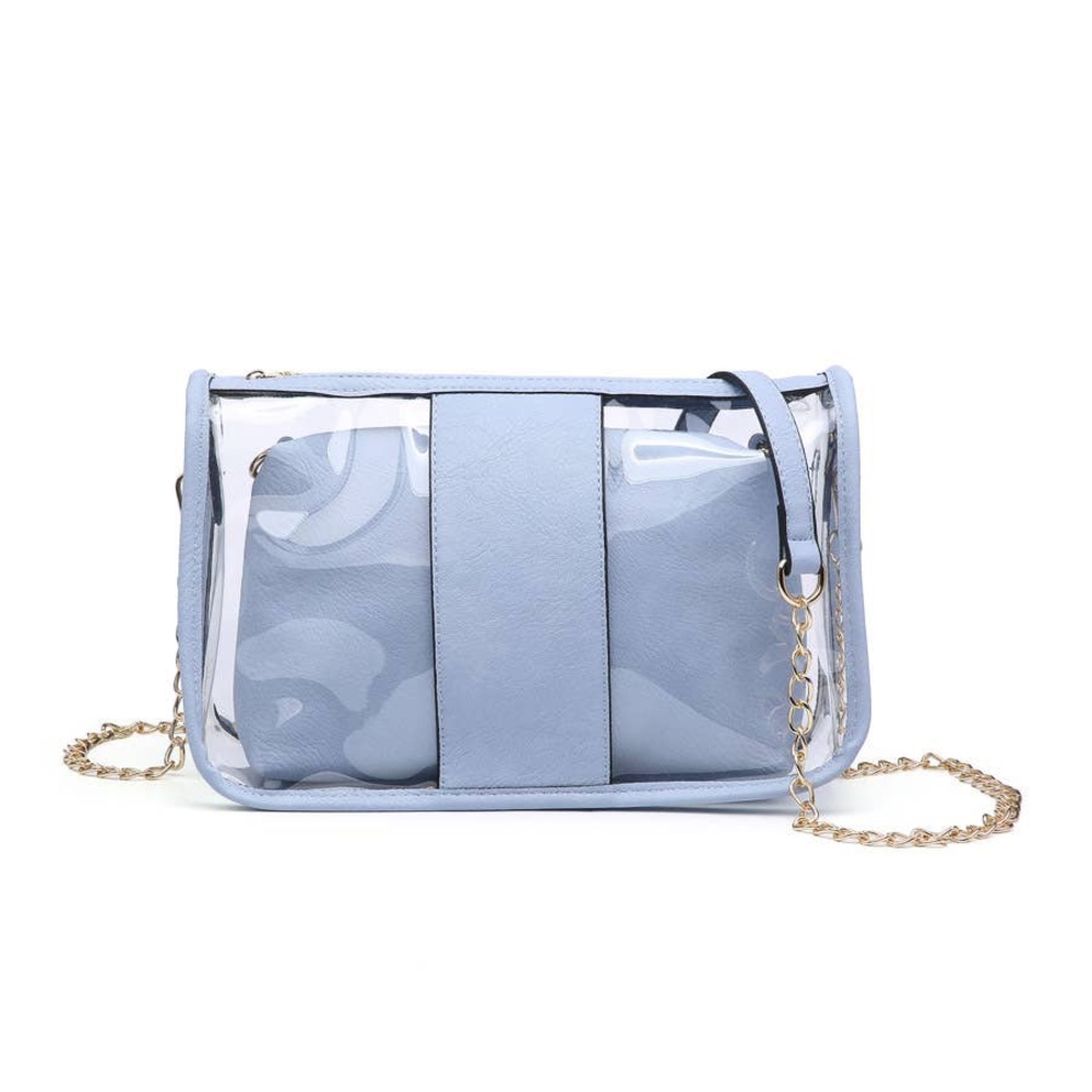 Clear Gameday Handbag- Periwinkle
